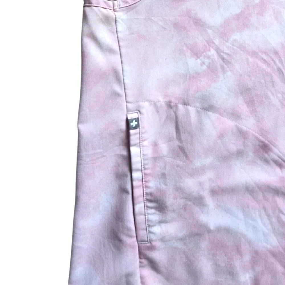 Figs Rafaela Oversized Scrub Top - Marbled Rose Size 4X tie dye pink - Picture 4 of 10